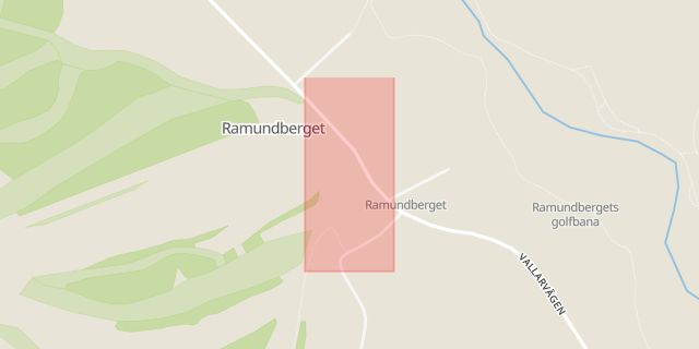 Karta som med röd fyrkant ramar in Ramunderberget, Härjedalen, Jämtlands län