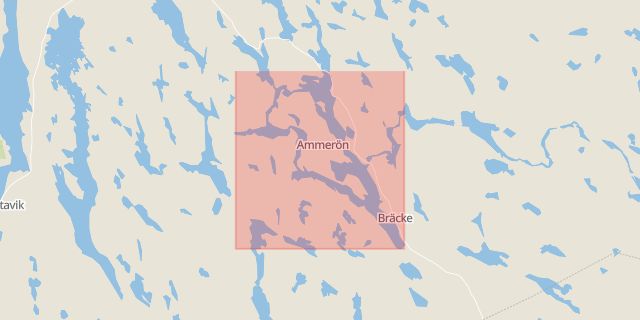 Karta som med röd fyrkant ramar in Revsundssjön, Bräcke, Jämtlands län