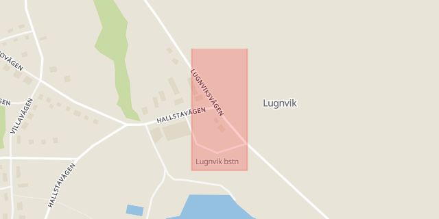 Karta som med röd fyrkant ramar in Lugnvik, Kramfors, Västernorrlands län