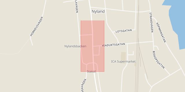 Karta som med röd fyrkant ramar in Nyland, Kramfors, Västernorrlands län
