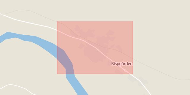 Karta som med röd fyrkant ramar in Bispgården, Ragunda, Jämtlands län