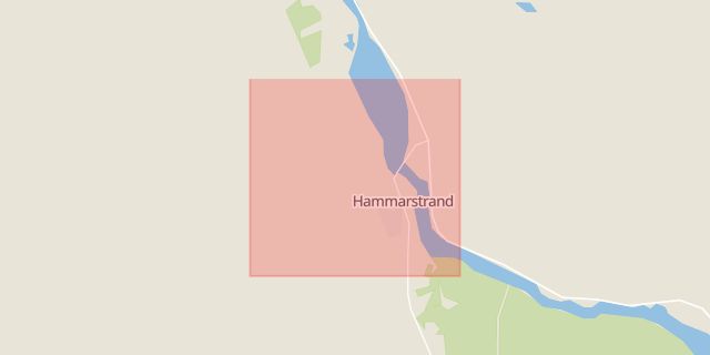 Karta som med röd fyrkant ramar in Hammarstrand, Ragunda, Jämtlands län