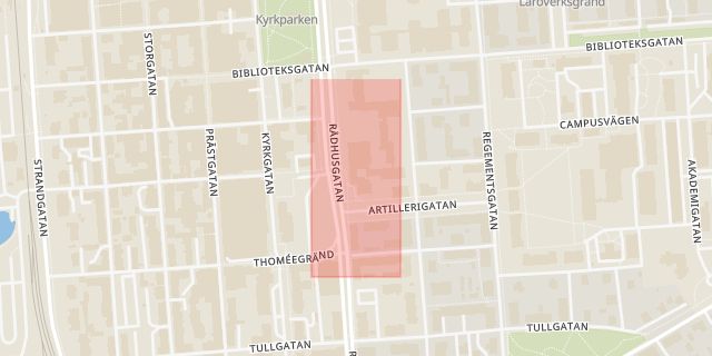 Karta som med röd fyrkant ramar in Östersund, Bräcke, Jämtlands län