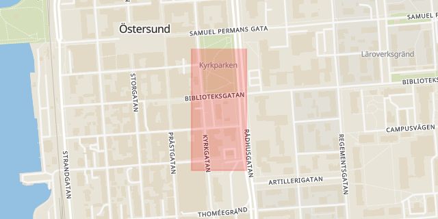Karta som med röd fyrkant ramar in Östersund, Ytterhogdal, Norberg, Jämtland, Fjällen, Härjedalen, Jämtlands län