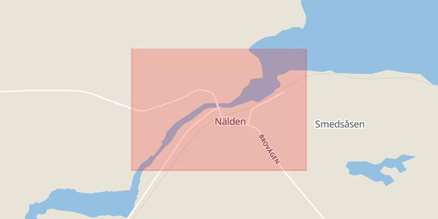 Karta som med röd fyrkant ramar in Nälden, Krokom, Jämtlands län