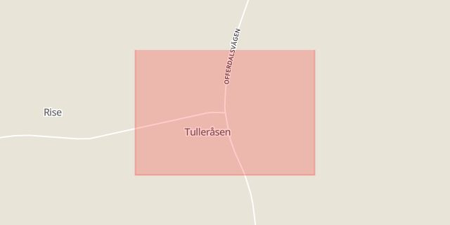 Karta som med röd fyrkant ramar in Tulleråsen, Vemdalsskalet, Jämtlands län