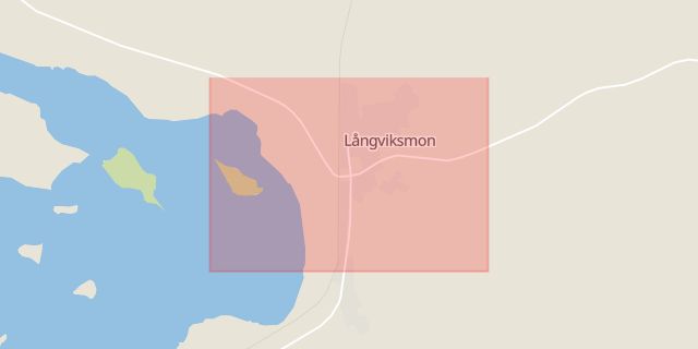 Karta som med röd fyrkant ramar in Långviksmon, Örnsköldsvik, Västernorrlands län