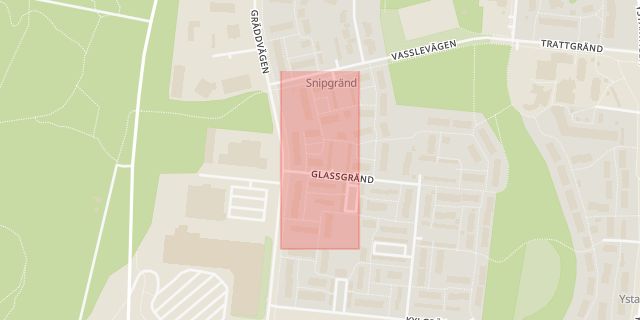 Karta som med röd fyrkant ramar in Ett Glas, Umeå, Västerbottens län
