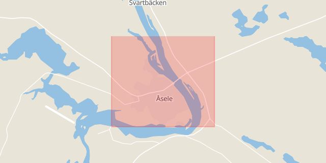 Karta som med röd fyrkant ramar in Gafsele, Rådjuret, Åsele, Västerbottens län