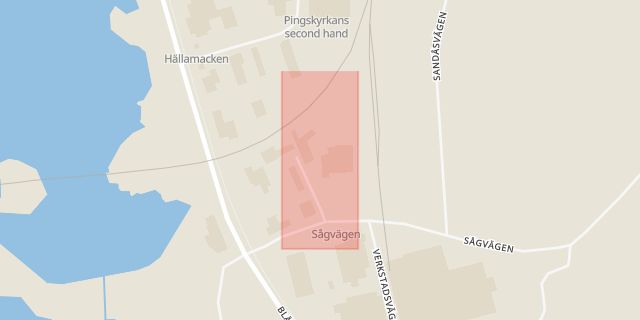 Karta som med röd fyrkant ramar in Lycksele, Umeå, Västerbottens län