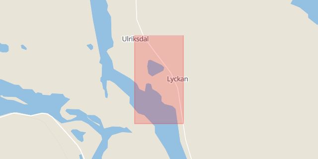 Karta som med röd fyrkant ramar in Lyckan, Ulriksdal, Lycksele, Västerbottens län