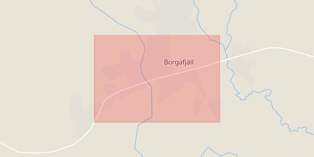 Karta som med röd fyrkant ramar in Borgafjäll, Dorotea, Västerbottens län