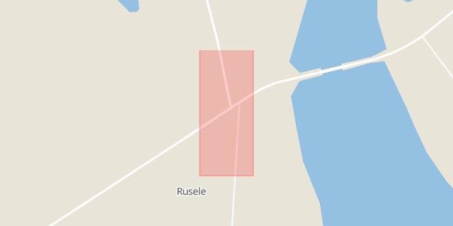 Karta som med röd fyrkant ramar in Rusele, Lycksele, Västerbottens län