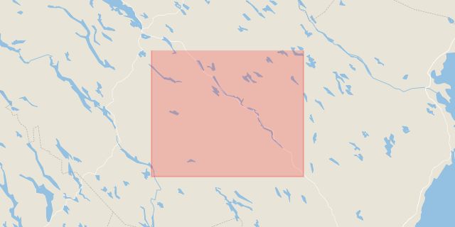 Karta som med röd fyrkant ramar in Lycksele, Vilhelmina, Västerbotten, Västerbottens län
