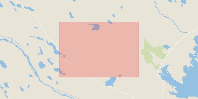 Karta som med röd fyrkant ramar in Sandfors, Skellefteå, Västerbottens län