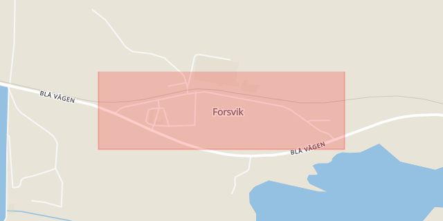 Karta som med röd fyrkant ramar in Forsvik, Storuman, Västerbottens län