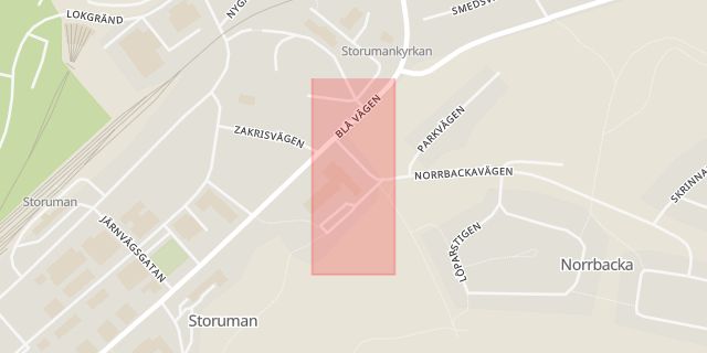 Karta som med röd fyrkant ramar in Sjukstuga, Storuman, Västerbottens län