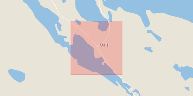 Karta som med röd fyrkant ramar in Malå, Västerbottens län