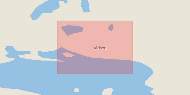 Karta som med röd fyrkant ramar in Virisen, Storuman, Västerbottens län