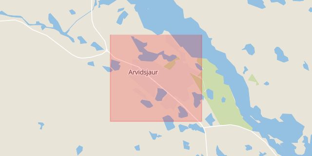 Karta som med röd fyrkant ramar in Abborrträsk, Renen, Arvidsjaur, Norrbottens län