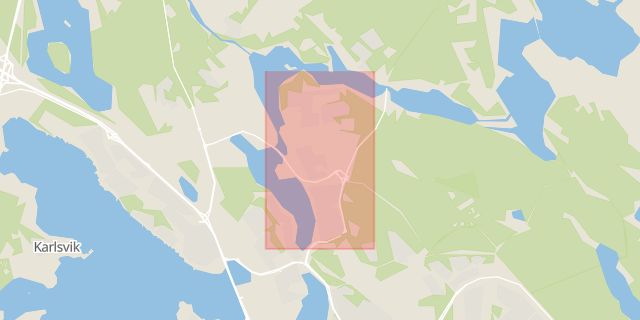 Karta som med röd fyrkant ramar in Björkskatan, Luleå, Norrbottens län