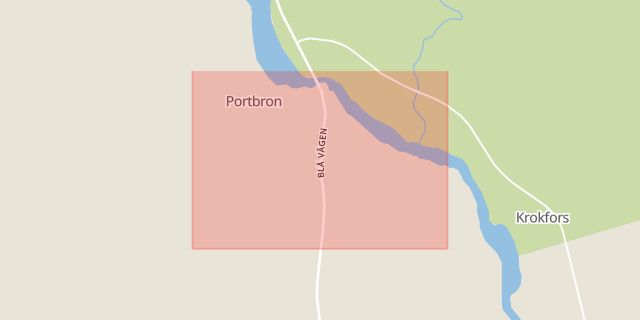 Karta som med röd fyrkant ramar in Hemavan, Portbron, Storuman, Västerbottens län