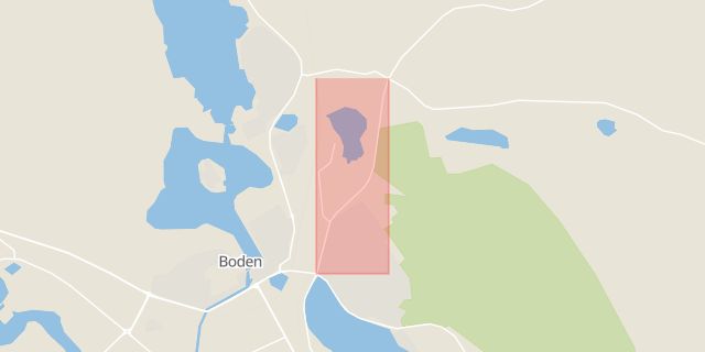 Karta som med röd fyrkant ramar in Moråsleden, Boden, Norrbottens län