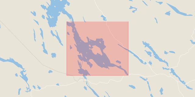 Karta som med röd fyrkant ramar in Storavan, Arjeplog, Norrbottens län