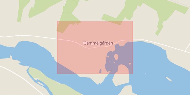Karta som med röd fyrkant ramar in Gammelgården, Kalix, Norrbottens län