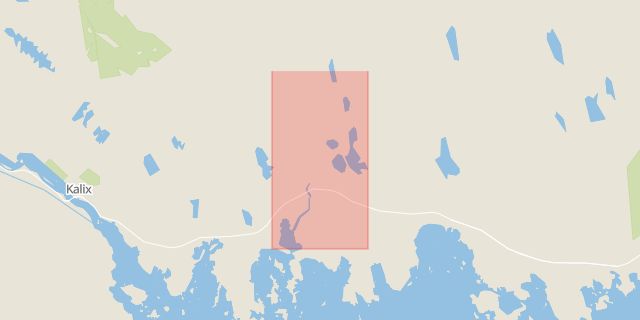 Karta som med röd fyrkant ramar in Sangis, Haparanda, Kalix, Norrbottens län
